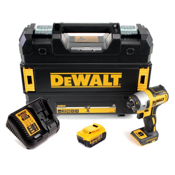 DeWalt Akku-Schlagschrauber Set mit 18 Volt Akku, Ladegerät und TSTAK Transportkoffer.