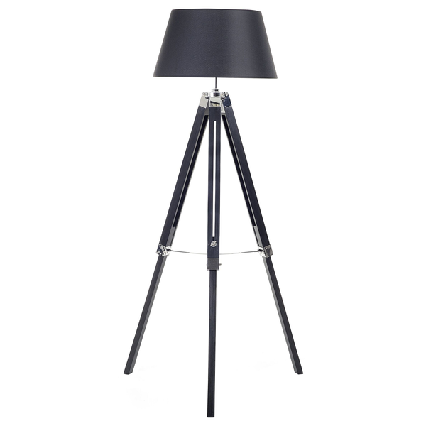 Stehleuchte mit dreibeinigem Gestell und Lampenschirm