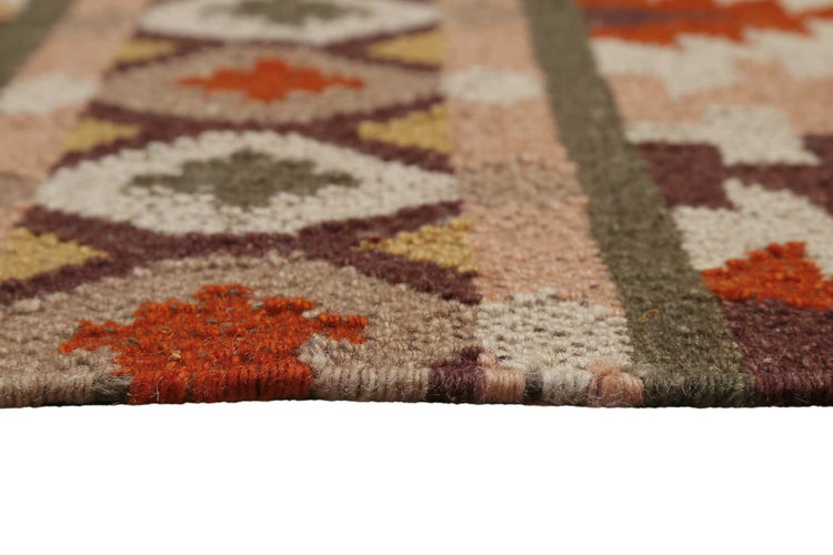Kelim Teppich Rostbraun aus Wolle Balou Green Looop 160x230 cm