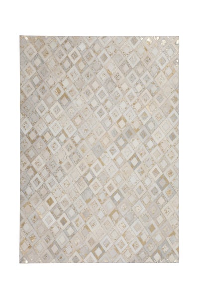 Flachflor Teppich Elodie Elfenbein / Gold Modern 80 x 150 cm