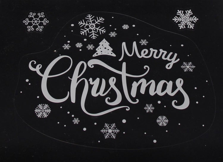 FRANK FLECHTWAREN | Fenstersticker Merry Christmas, 33er Set, 3 Blätter, je Blatt 30 x 40 cm, KUNSTSTOFF