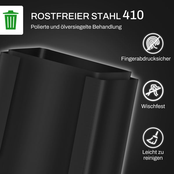 HOMCOM Mülleimer 2 x 25L Treteimer Kosmetikeimer Abfalleimer mit Deckel und Fußpedal, Müllbehälter mit Inneneimer, für Wohnzimmer, Büro, Edelstahl, 47,7 x 37,5 x 56 cm