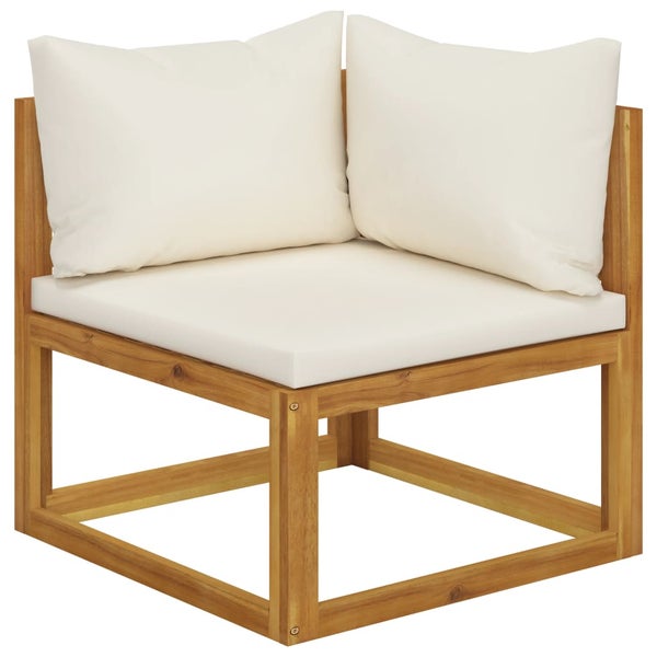 5-tlg. Garten-Lounge-Set mit Auflagen Massivholz Akazie