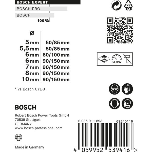 Bosch Expert MultiConstruction CYL-9 Bohrer-Set 5/5,5/6/6/7/8/10 mm 7tlg. - 2608900648