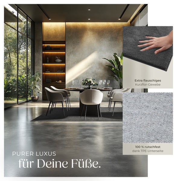 Kurzflorteppich tectake rutschfeste Unterseite verschiedene Größen und Farben 140 x 200 cm