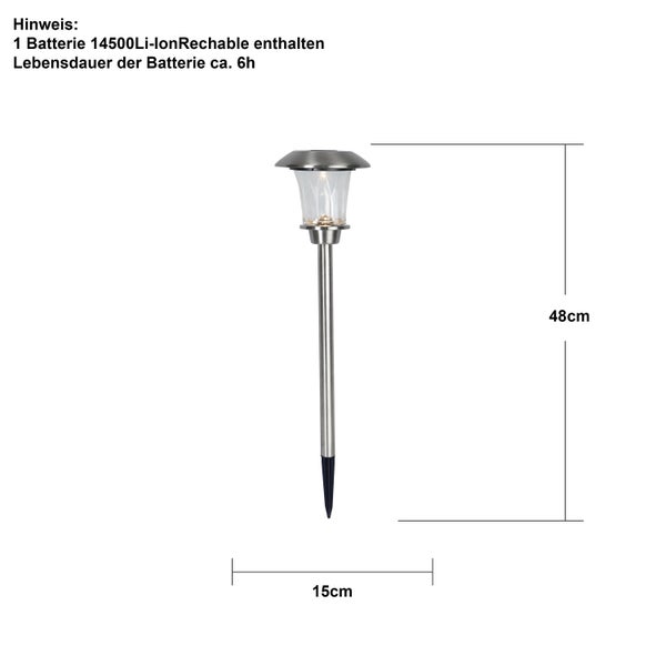Solarleuchte für den Garten mit einer Höhe von 48 cm
