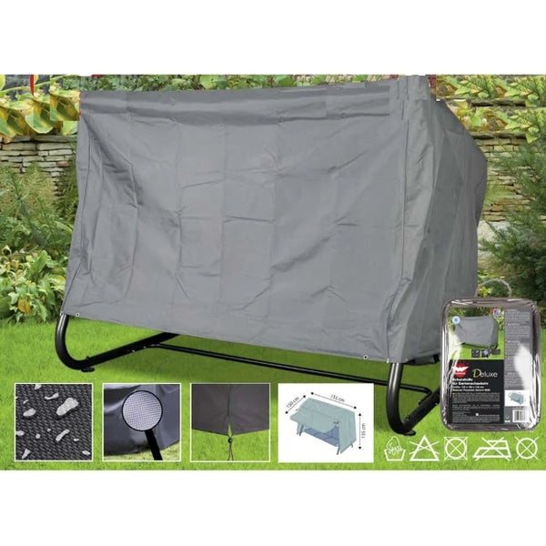 Schutzhülle für Gartenschaukel aus Polyester Oxford 420D in der Größe 164 mal 130 mal 135 Zentimeter inklusive Transporttasche