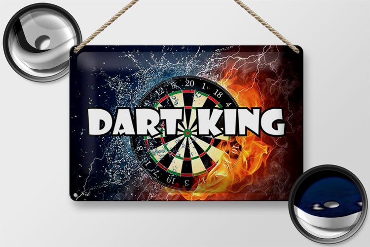 Blechschild Spruch 30x20cm Darts Dart King Wanddeko