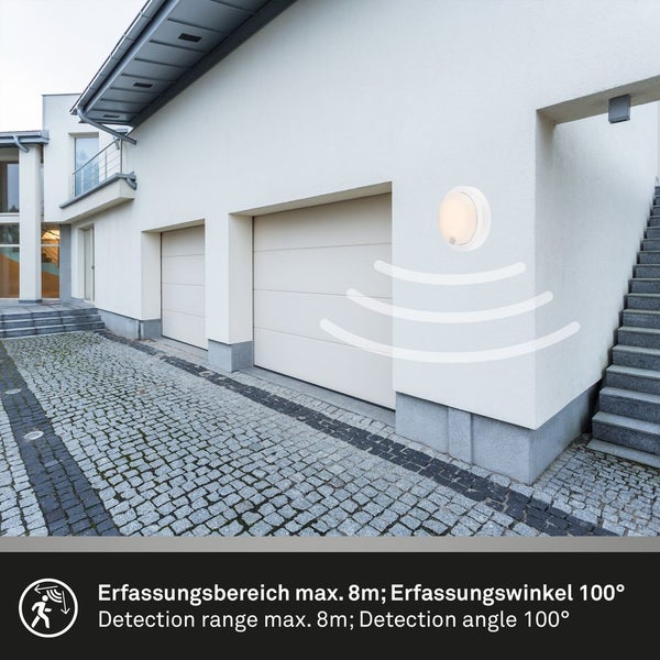 Battery LED Outdoor Wall Light,Sensor,White,LED/4W