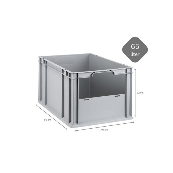 PROREGAL SuperSparSet 3x Eurobox NextGen Insight HxBxT 32 x 40 x 60 cm 65 Liter Front Offen Eurobehälter Transportbox