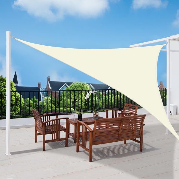 SolVision PS9 Sonnensegel 420x420x600cm dreieckig Creme PE