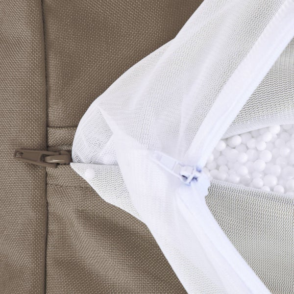 Green Bean Sitzsack-Hocker 40x40x40cm mit EPS-Perlen Füllung - Fußhocker Fußkissen Sitz-Pouf für Sitzsäcke - Bodenkissen für Kinder und Erwachsene - Fußablage Sitzkissen Sitzhocker Khaki