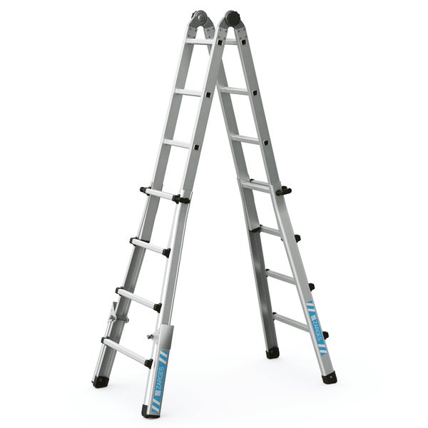 Aluminium-Leiter im A-Zustand mit Zarges Logo