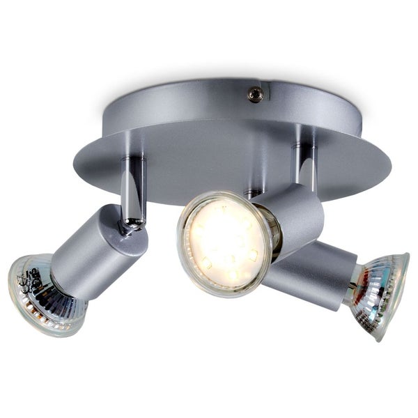 Deckenstrahler - 8,7W, 780lm, LED, schwenkbar, GU10, warmweiß, silberfarbig