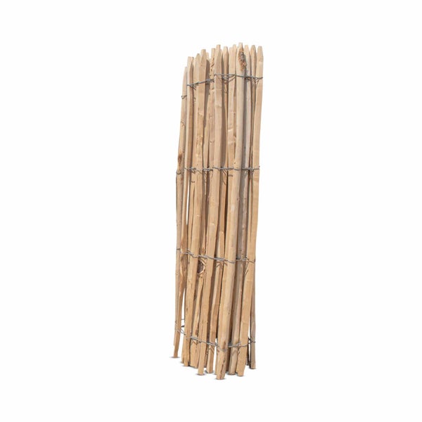 Französischer Premium Staketenzaun Kastanie - Länge 5 Meter, Höhe 150 cm, Lattenabstand 6-7 cm