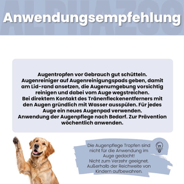 alphazoo Durchblick Augenpflege für Hunde 100ml