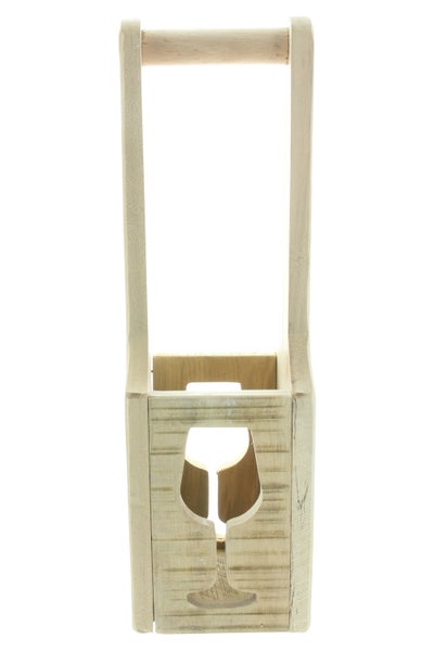 FRANK FLECHTWAREN | Flaschenhalter Wein, HOLZ, 12 x 12 x 40 cm