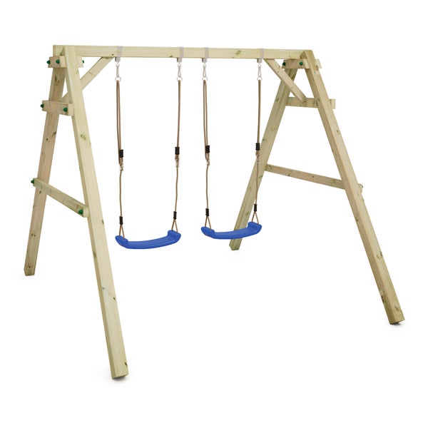 WICKEY Kinderschaukel Schaukelgestell Sky Dancer Prime Schaukel, Schaukelgerüst, Doppelschaukel, Holzschaukel - blau