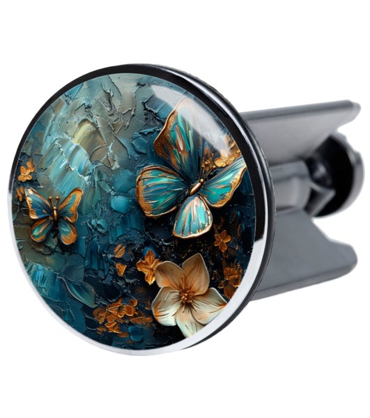 Waschbeckenstöpsel mit Schmetterlings- und Blumenmuster