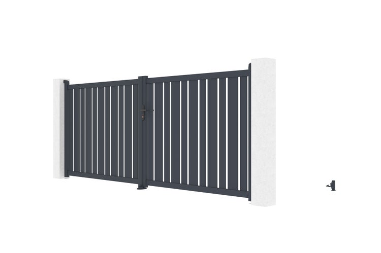 Doppelflügeltor aus aluminium 4m VEYMONT 400B160