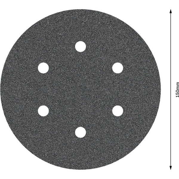 Schleifscheibe mit 150 Millimeter Durchmesser und sechs Löchern