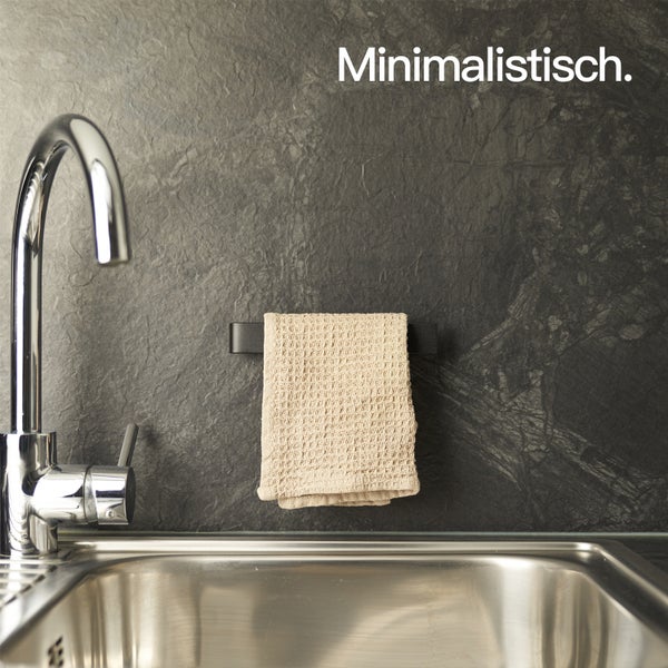 Designfabrik Hamburg Spültuchhalter ohne Bohren Schwarz 17cm