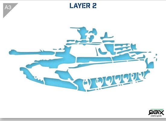 QBIX Panzerschablone - 2 Schichten Kunststoff A3 Schablone