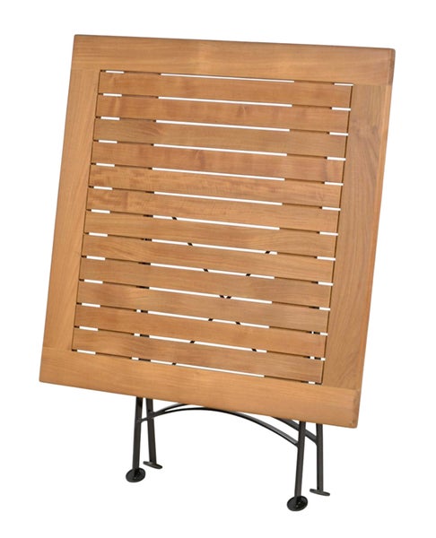 Teak Klapptisch 80 x 80 cm wetterfest premium für Balkon Terrasse Garten