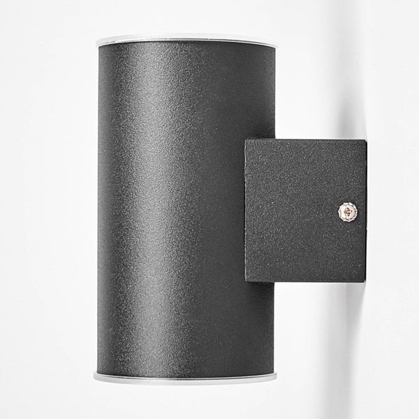 Lindby LED Wandleuchte außen Morena (spritzwassergeschützt (Modern) in Schwarz aus Edelstahl (2 flammig, ) - Außenwandleuchten Wandlampe Led Außenlampe Outdoor für Außenwand/Hauswand
