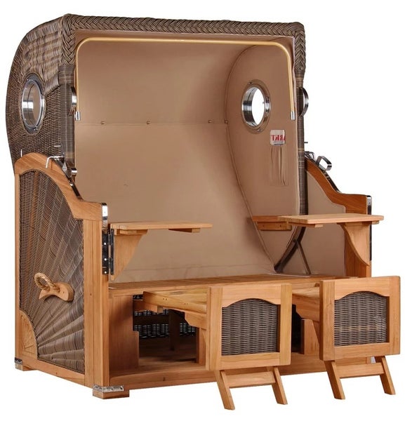 Strandkorb Rantum Grande Teak PE grey Dessin 537