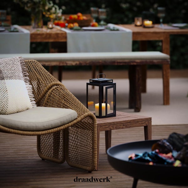 draadwerk® Laternen 2er Set | Gartenlaterne | Wohndekoration für Innen & Außen | Große Outdoor-Windlichter | Designer Dekoration für Wohnzimmer, Balkon & Garten (Schwarz)