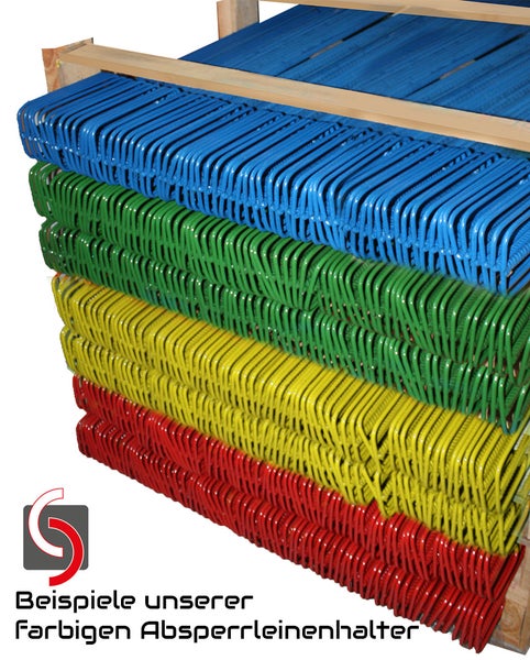 UvV Berliner Eisen Blaue Laterneneisen Absperrleinenhalter 14 mm x 1,2 m (Set 5 Stück) für Warnband, Flatterband, Warnzaun, Absperrzaun