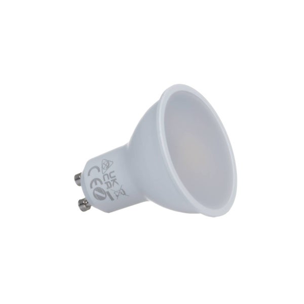 Weißes LED-Leuchtmittel Reflektor GU10 mit mattem Diffusor.