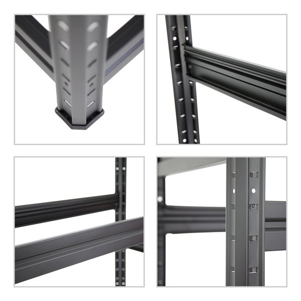 PROREGAL Reifenregal Dino HxBxT 180 x 120 x 50 cm Fachlast 150 kg bis zu 12 Reifen Schwarz