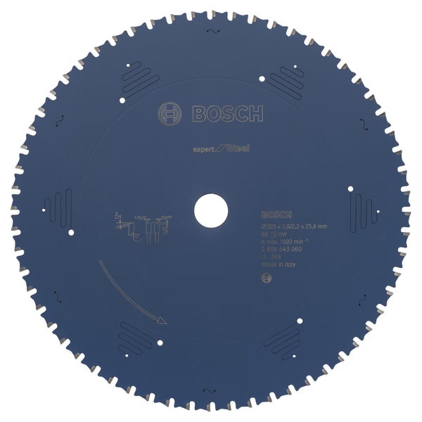Bosch Kreissägeblatt Expert for Steel für Kapp- und Gehrungssägen 305 x 25,4 x 2,6 mm 60 - 2608643060
