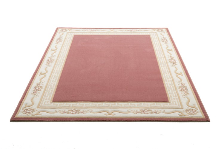 Gewebter Wollteppich mit Bordüre Pelinia Rosa 60x110 cm