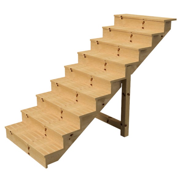 Holztreppe mit sieben Stufen
