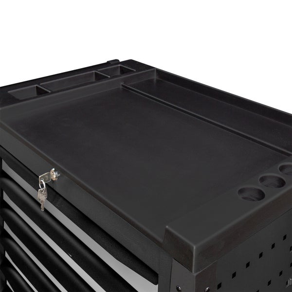 PROREGAL Werkstattwagen Cheetah Plus | 7 Schubladen | HxBxT 98,5x75x47,5cm | Anthrazitgrau/Silbergrau | Schubladenbox, Werkzeugschublade