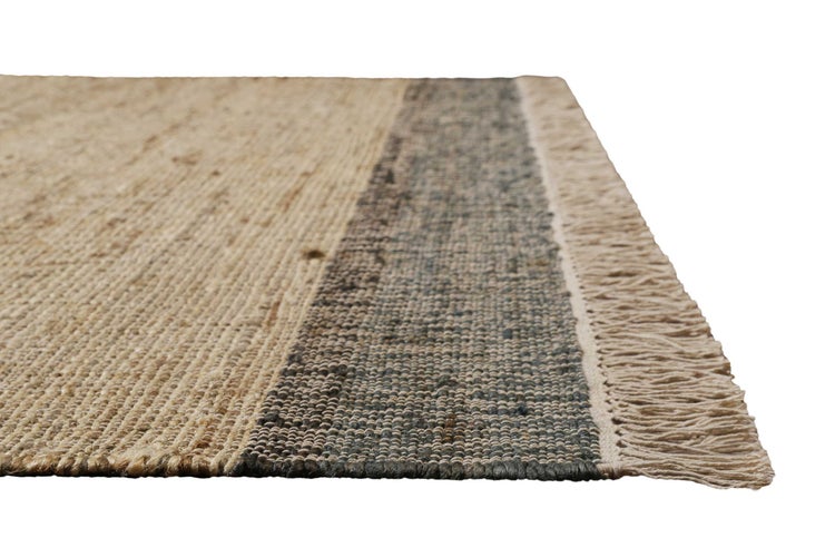 Handwebteppich Beige Grau aus Naturfaser Viktor Green Looop 200x290 cm