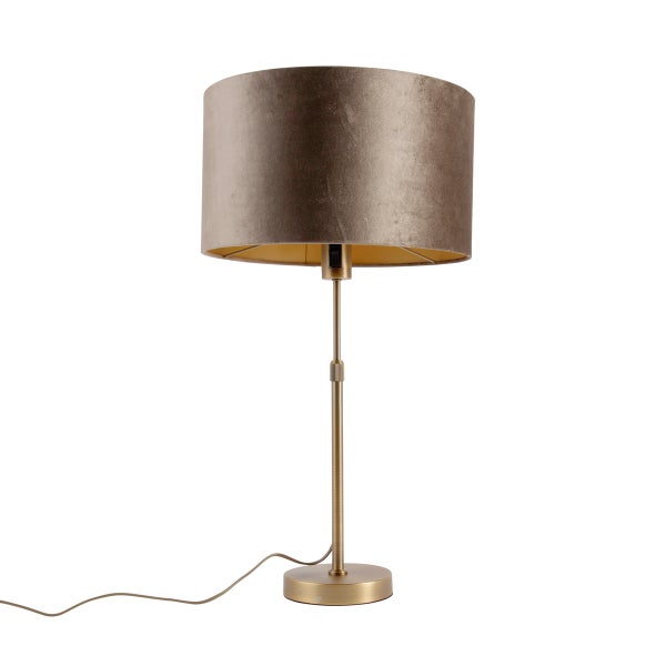 Tischleuchte mit Stoffschirm und verstellbarem Ständer