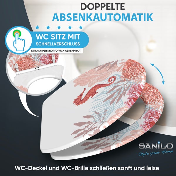 WC-Sitz mit Absenkautomatik & Top Fix Sea Horse
