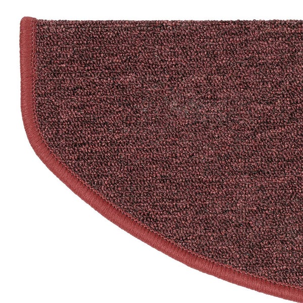 FLOORDIREKT Stufenmatte London - mit Umkettelung - Weinrot - Halbrund - 23,5 x 65 cm