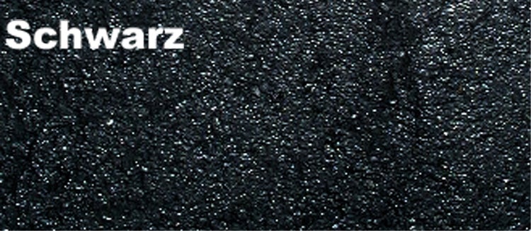 Nahaufnahme einer schwarzen, körnigen Oberfläche mit der Aufschrift Schwarz.