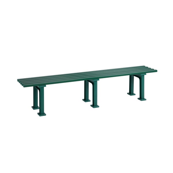 PROREGAL Gartenbank Kuba 4 Sitzer Grün HxBxT 42 x 200 x 37 cm Witterungskunststoff & UV Beständiger Kunststoff Parkbank Sitzbank