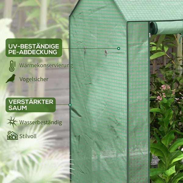 Gewächshaus mit ultraviolettbeständiger Polyethylen-Abdeckung, Wärmekonservierung, Vogelschutz, verstärktem Saum, wasserbeständigem Material und Design.