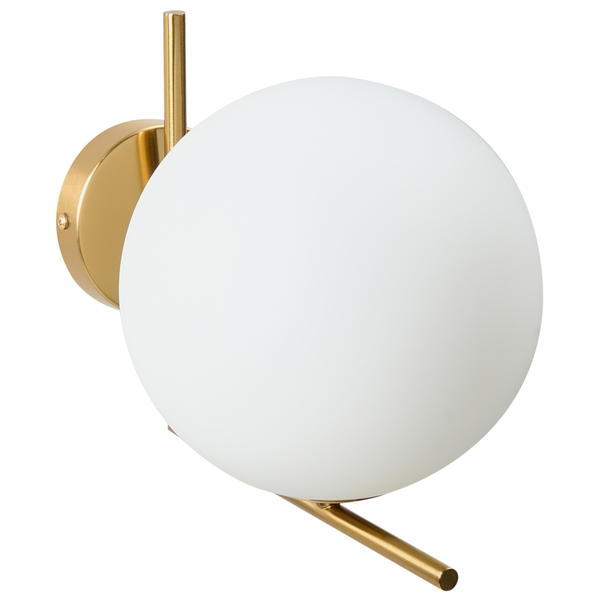 Wandleuchte mit kugelförmigem Lampenschirm
