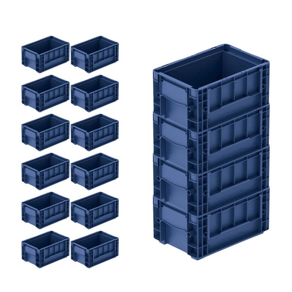 PROREGAL SuperSparSet 16 x VDA KLT Kleinladungsträger Mit Verbundboden HxBxT 14,7 x 20 x 30 cm 5,3 Liter KLT Transportbox Transportbehälter Stapelbehälter