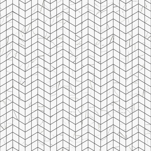Tapete oder Fliese mit Marmoroptik im Chevron-Muster und dunklen Konturen.