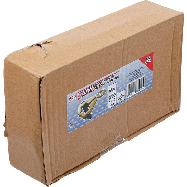 BGS Karosserie Richtklemme in einer Kartonverpackung.