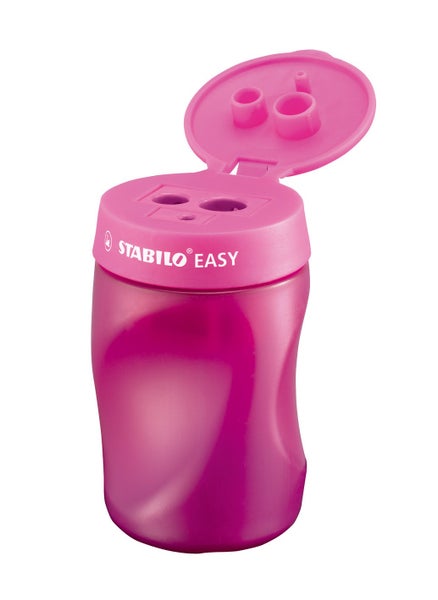 STABILO Anspitzer EASYsharpener 3in1 pink, Rechtshänder Ergonomischer Dosen-Spitzer für Rechtshänder